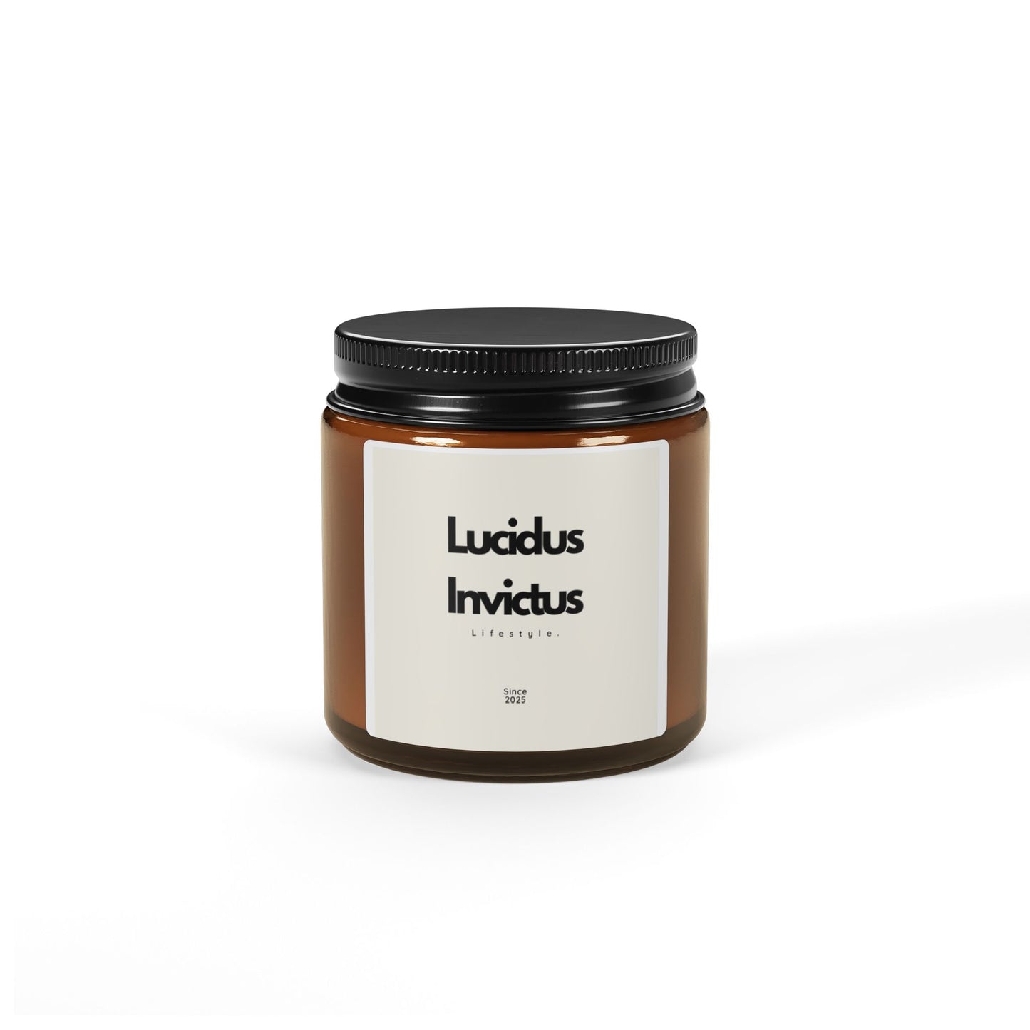 LUCIDUS INVICTUS Scented Soy Candle - Lucidus Invictus in Amber Jar - Cozy Home Fragrance - Relaxation & Meditation.