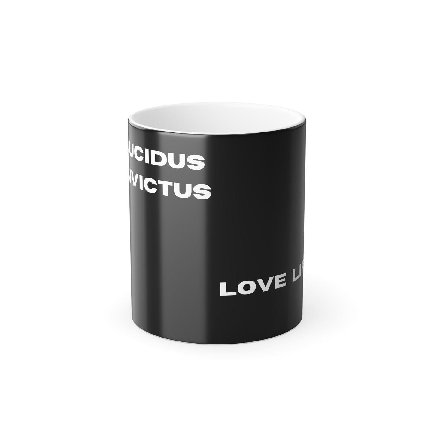 LUCIDUS INVICTUS Inspirational Color Morphing Mug - "Love Life" Quotes for Home or Office