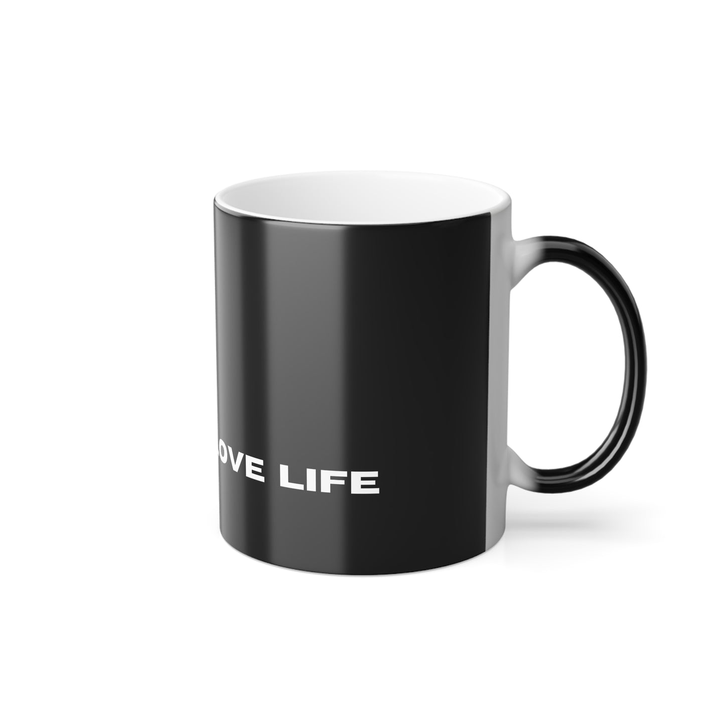 LUCIDUS INVICTUS Inspirational Color Morphing Mug - "Love Life" Quotes for Home or Office